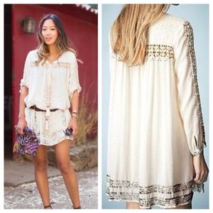 Topshop x Kate Moss Folk Smocked Embroidered Dress